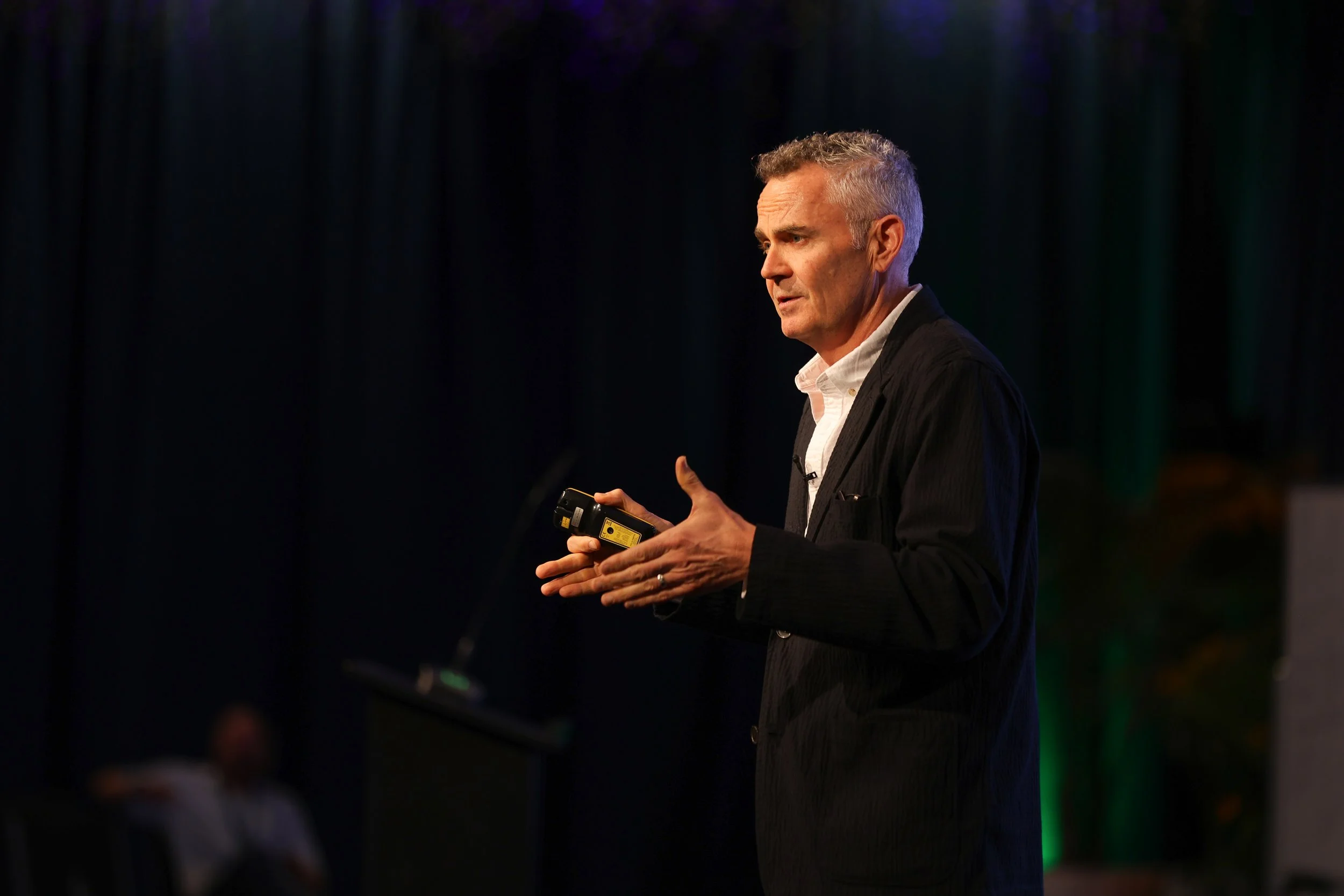 Dr Martin Harvey speaking to an audience