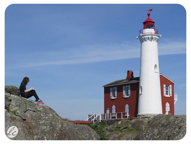 Sketching a lighthouse near Victoria, Canada