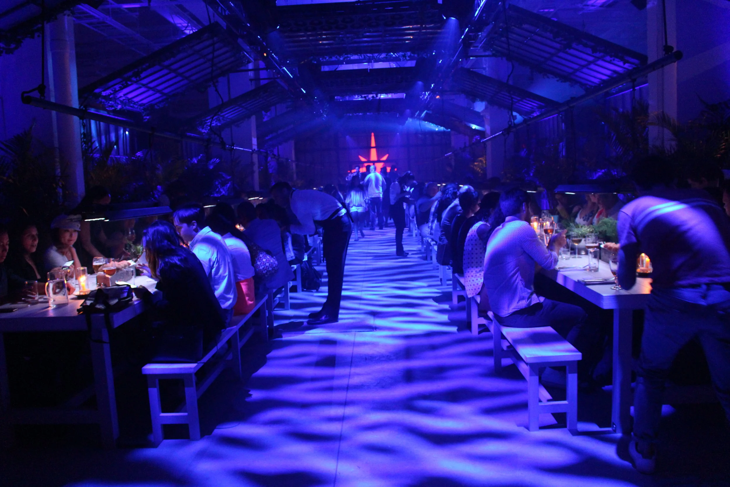 The dinner table set up for Stella Artois Le Savoir.