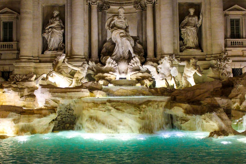 i think the Trevi Fountains come alive at night. a must-see.