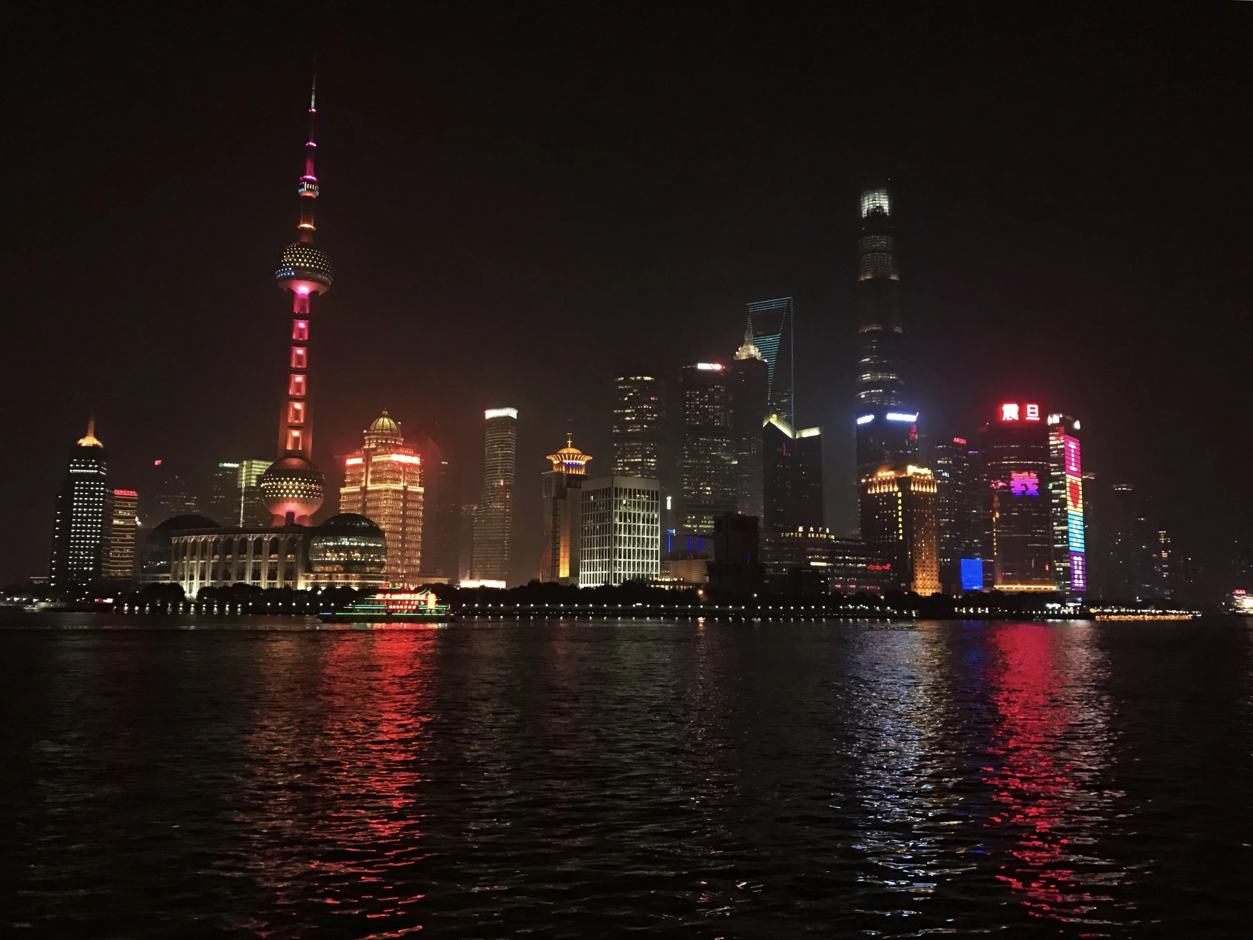 An awesome view of Shanghai's skyline from The Bund.