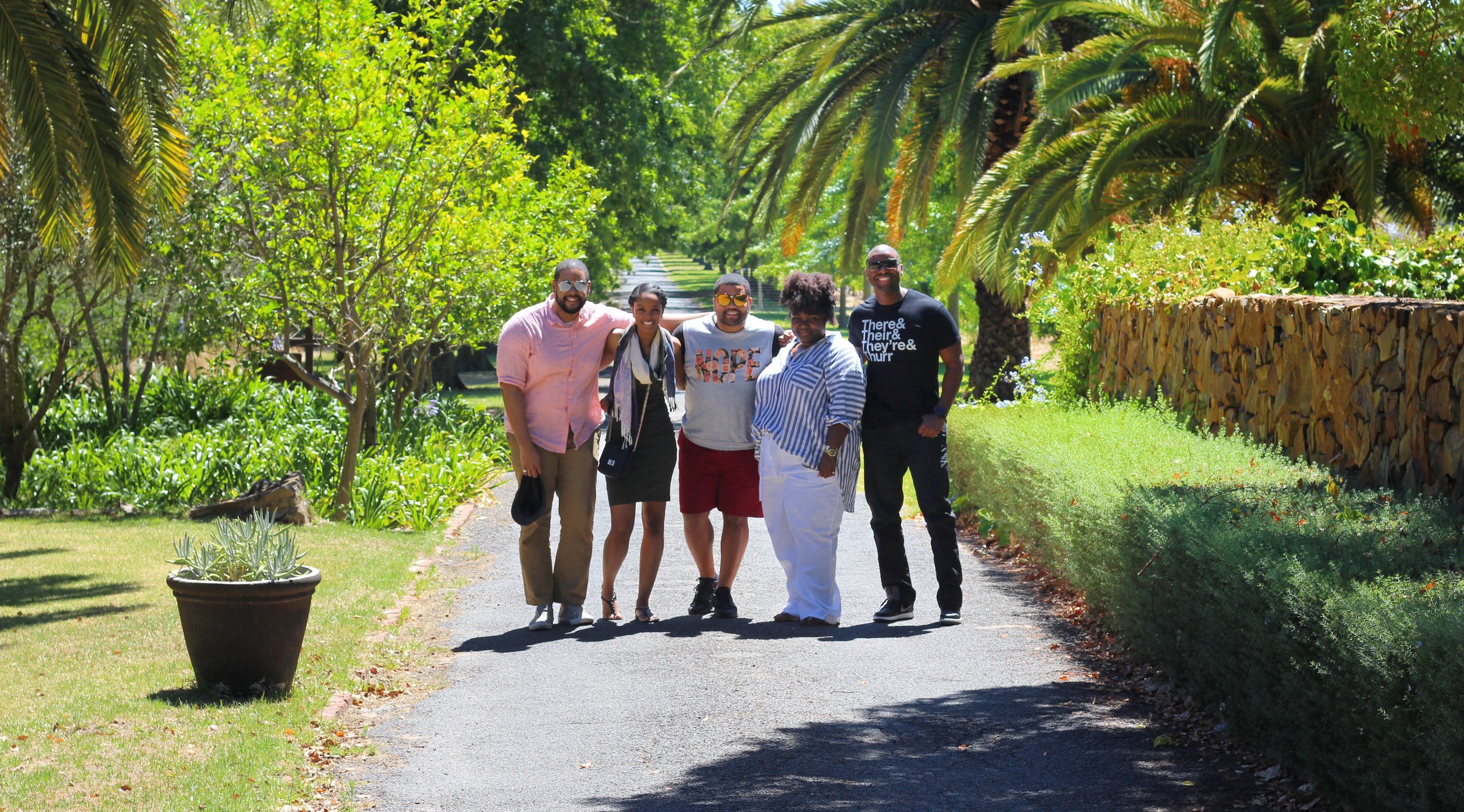 Visiting wineries in Cape Town.