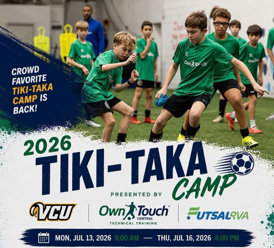 2026 TIKI-TAKA CAMP IS BACK! 

The countdown is on! Next week, VCU Men&rsquo;s Soccer, Own Touch, and FutsalRVA come together once again to bring one of Richmond&rsquo;s favorite summer soccer experiences.

Led by VCU Men&rsquo;s Soccer Head Coach Da