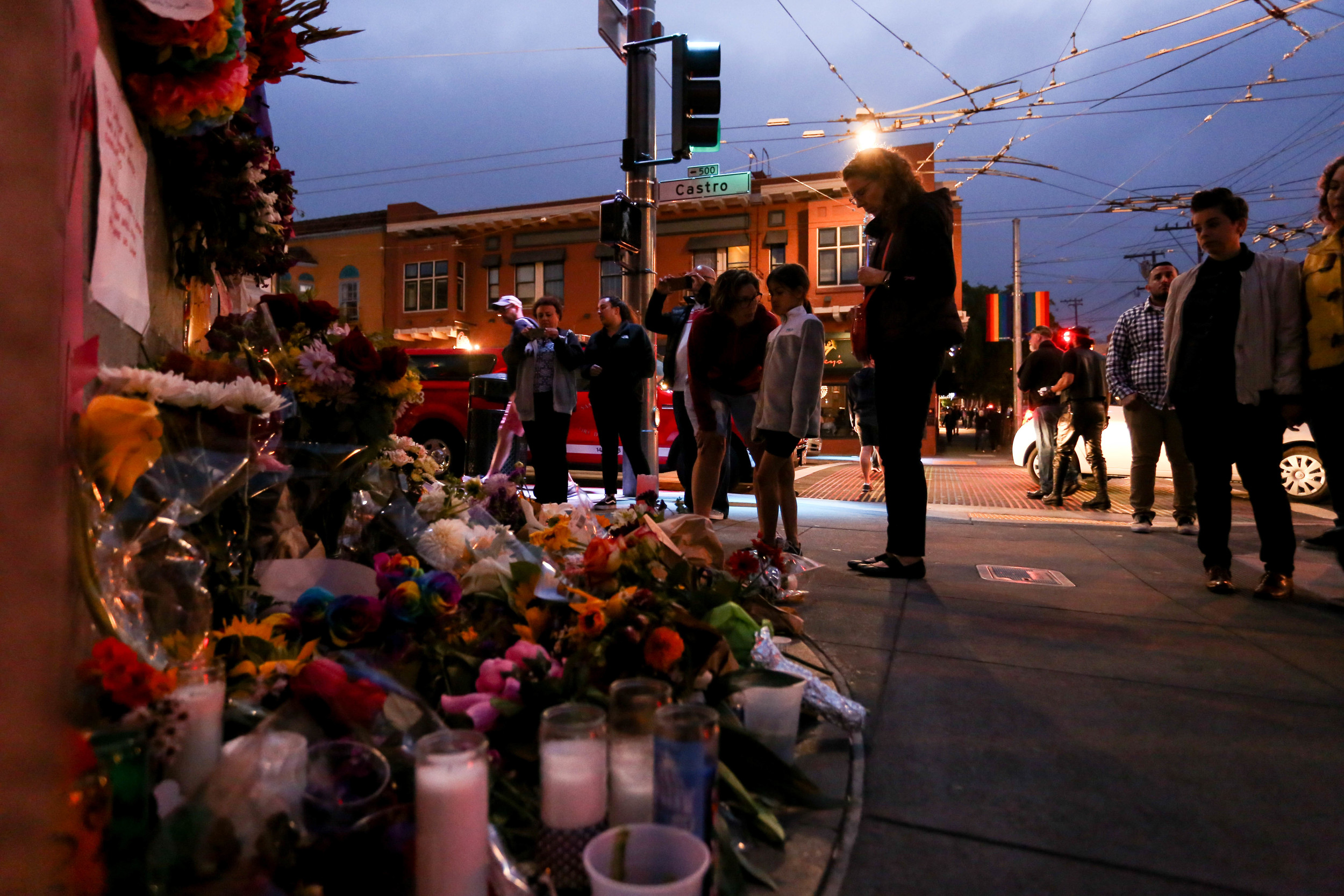 Shelly Erceg speaks to her daughter, Slyvia Ercerg, about the vigil in Harvey Milk Plaza, which remembers the victims of the Orlando shooting. 