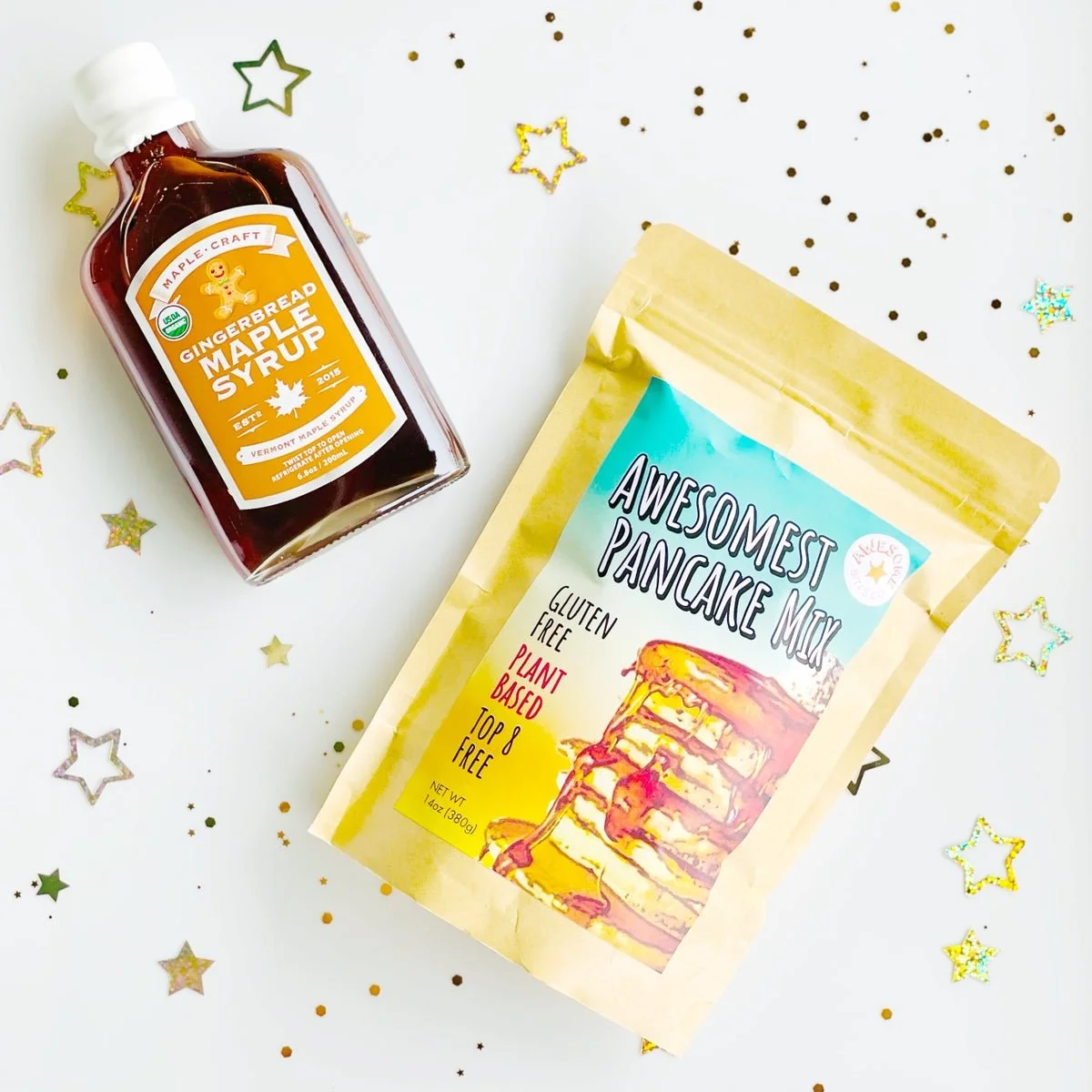 GF Pancake Mix + Maple Syrup