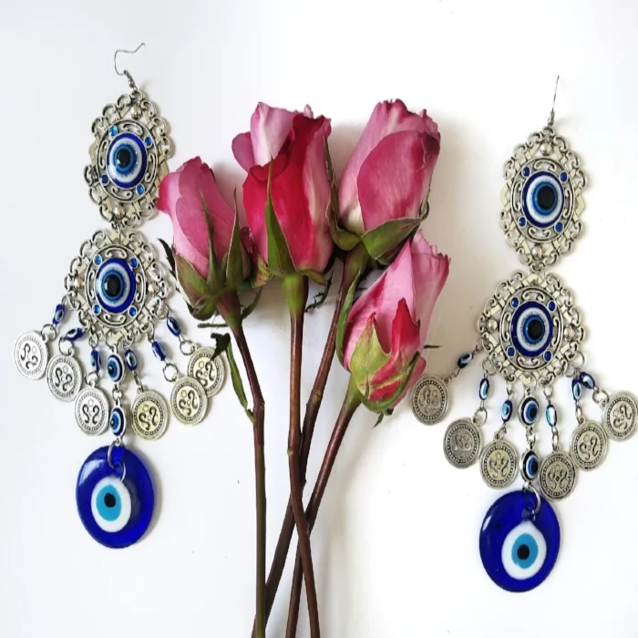Buy Mal Ojo Blue Nazar Earrings