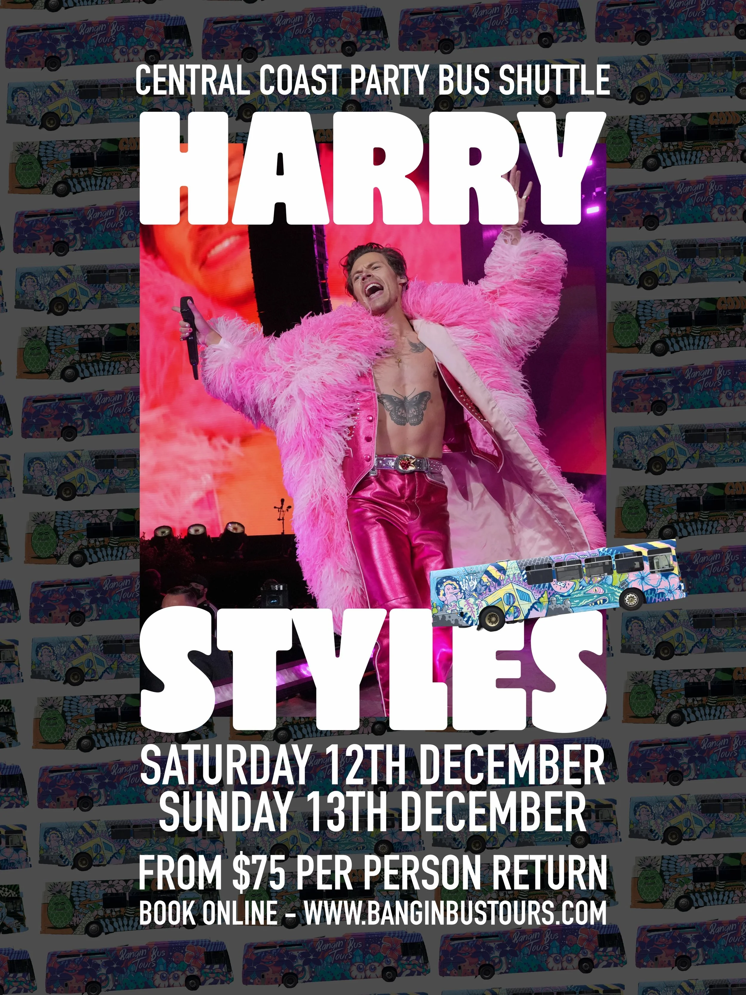 Any Harry fans in the house?*

Harry Styles is calling&hellip; and Bangin Bus Tours is driving. 

🔥 Early Bird tickets are ON SALE now! Grab yours before we sell out!

You bring the Harry obsession and vibes. We&rsquo;ll sort the bus. 💃🕺

*whoops,