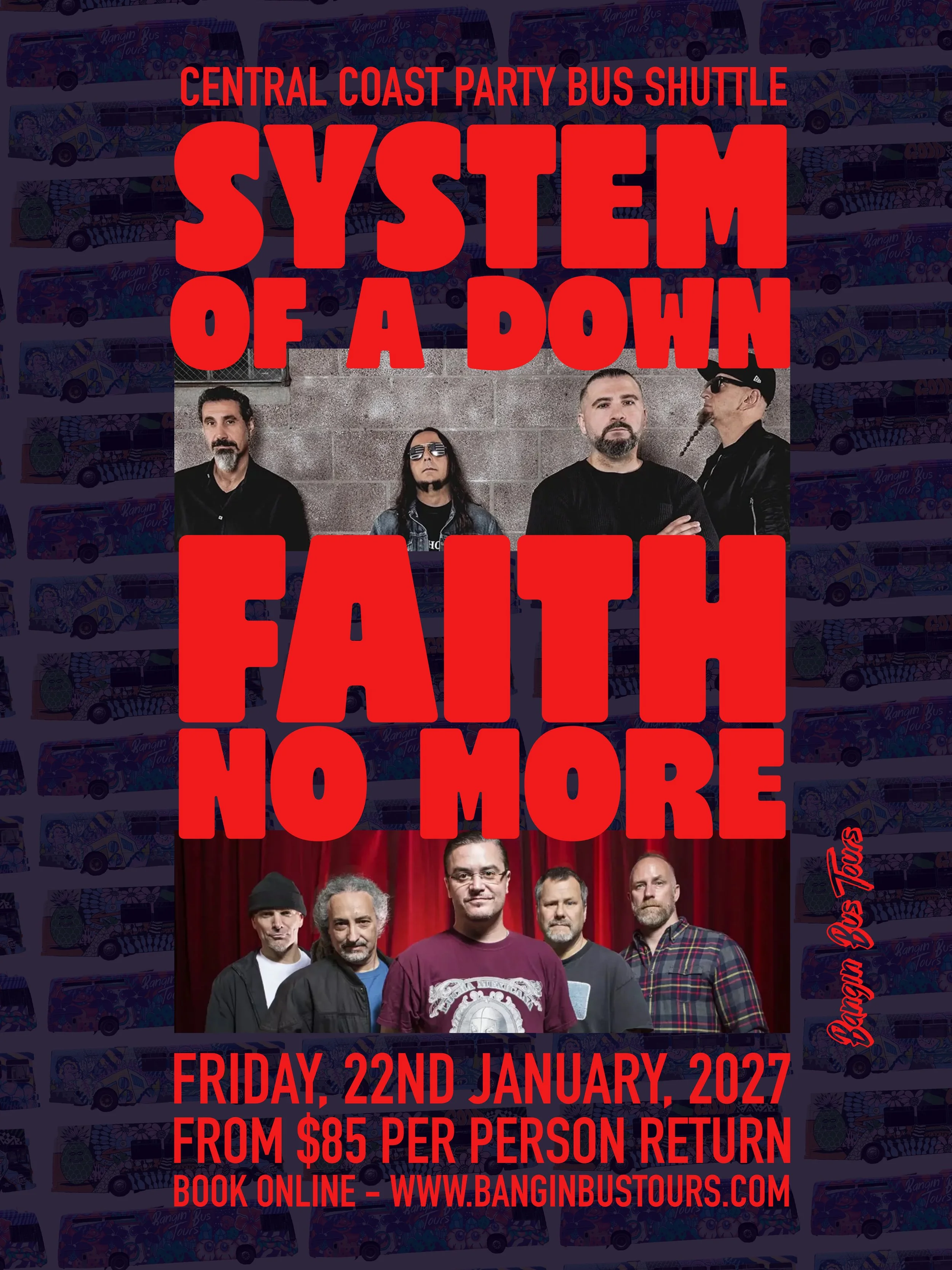 Party Bus Shuttle to System Of A Down