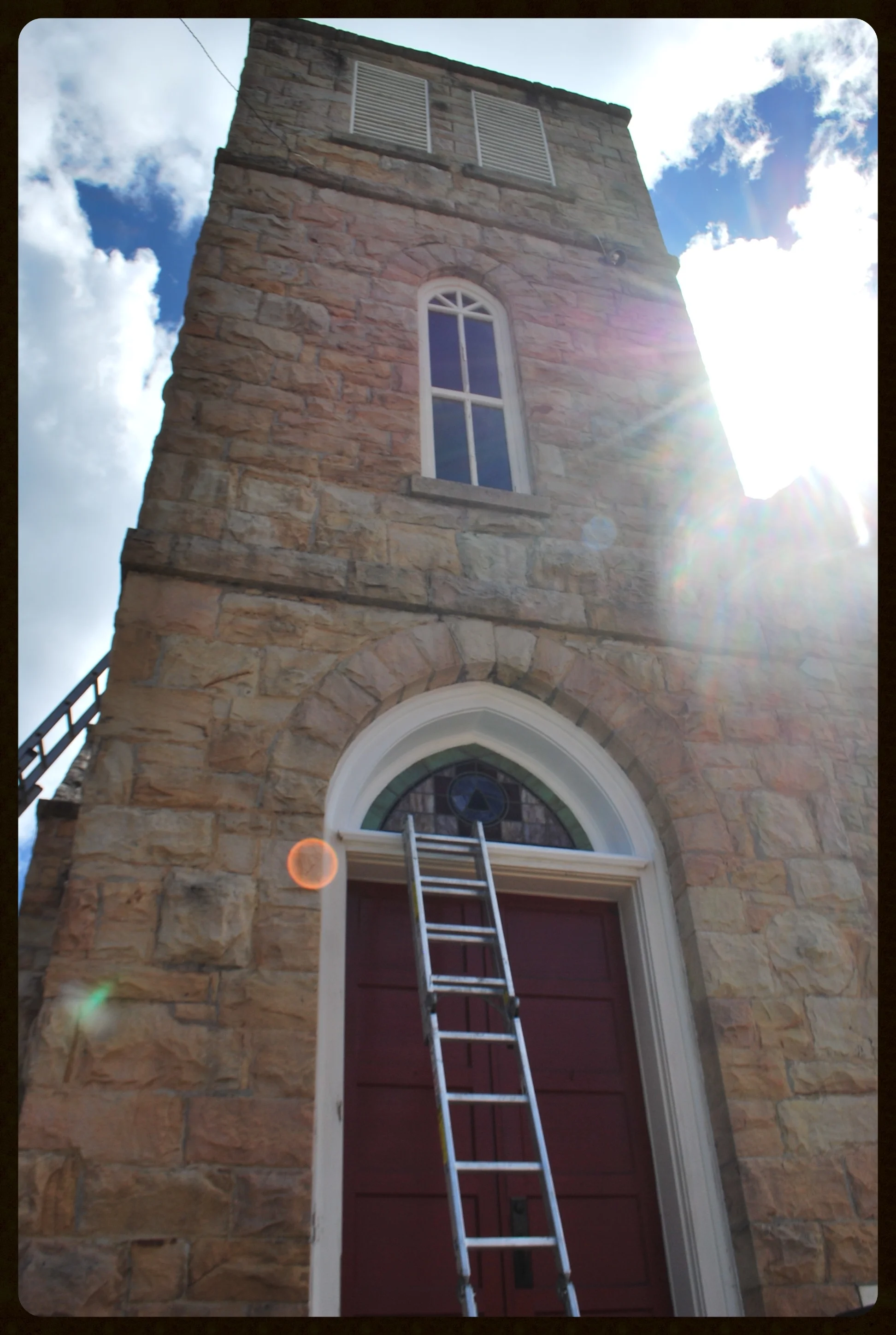 Photo of the window restoration work