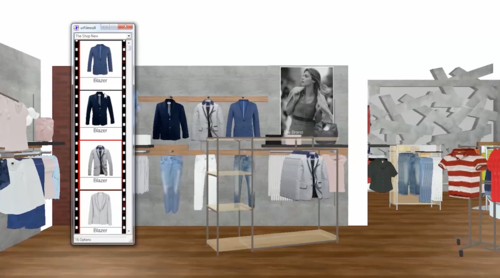 MockShop recherche automatiquement les données concernant vos produits pour vous permettre de déplacer et de disposer simplement les équipements destinés à la vente ou l’ensemble de votre atelier de fabrication dans un environnement en 3D