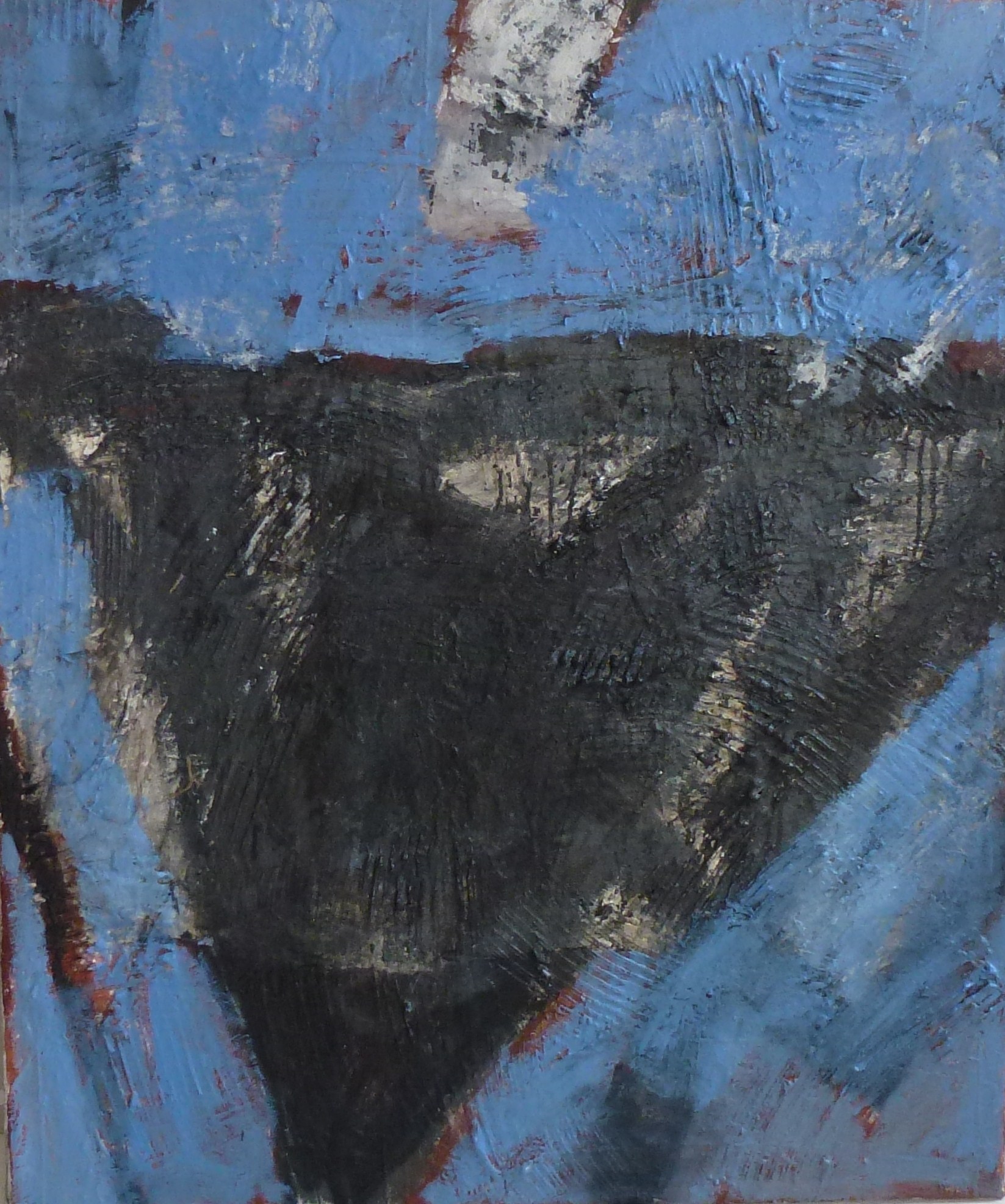 Black triangle in blue