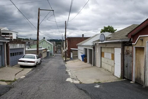 Neighborhood above steel mill, Bethlehem, Pennsylvania. 2006. From "BALL."