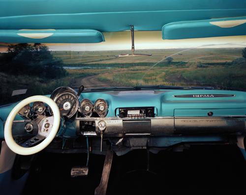 Las Vegas, New Mexico, Looking East from Myles Sweeney's 1960 Chevrolet Impala. July 1987.