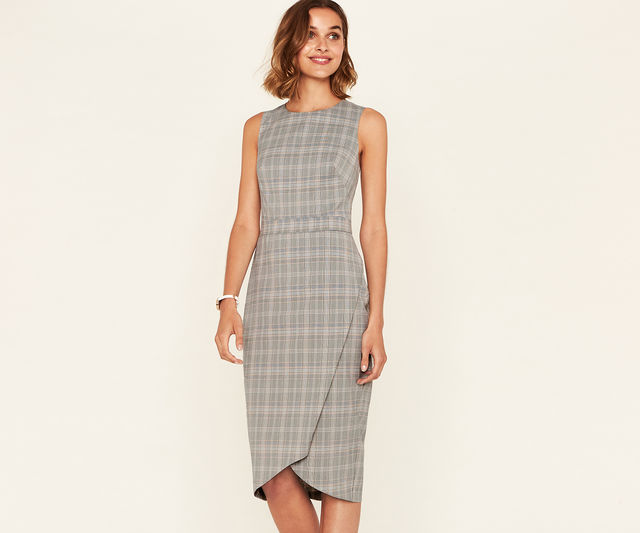 Long Check Tailored Dress £28