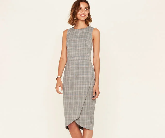 Long Check Tailored Dress £28