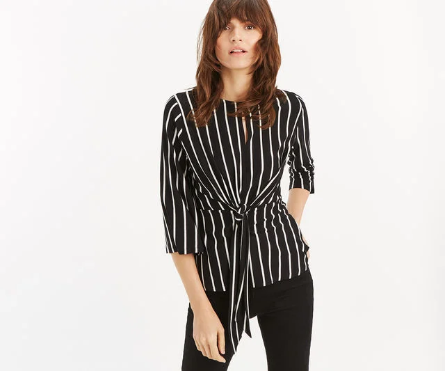 Stripe Tie Front Top £15