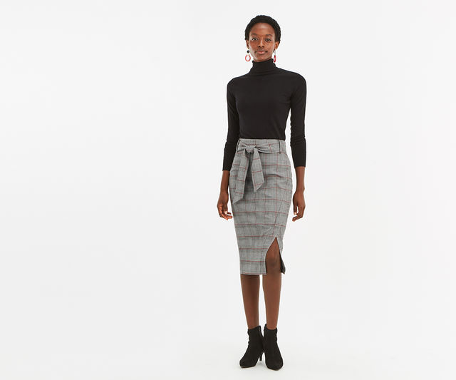 Monocheck Pencil Skirt £14