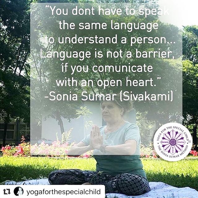 #Repost @yogaforthespecialchild with @make_repost
・・・
Sonia Sumar teaches in many different countries, but &quot;only&quot; speaks Portuguese, English and Spanish. How all the Yoga for the Special Child teachers work with kids from abroad who speaks 