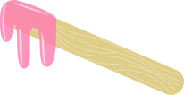 A waxing stick with melted pink wax for those with sesative skin