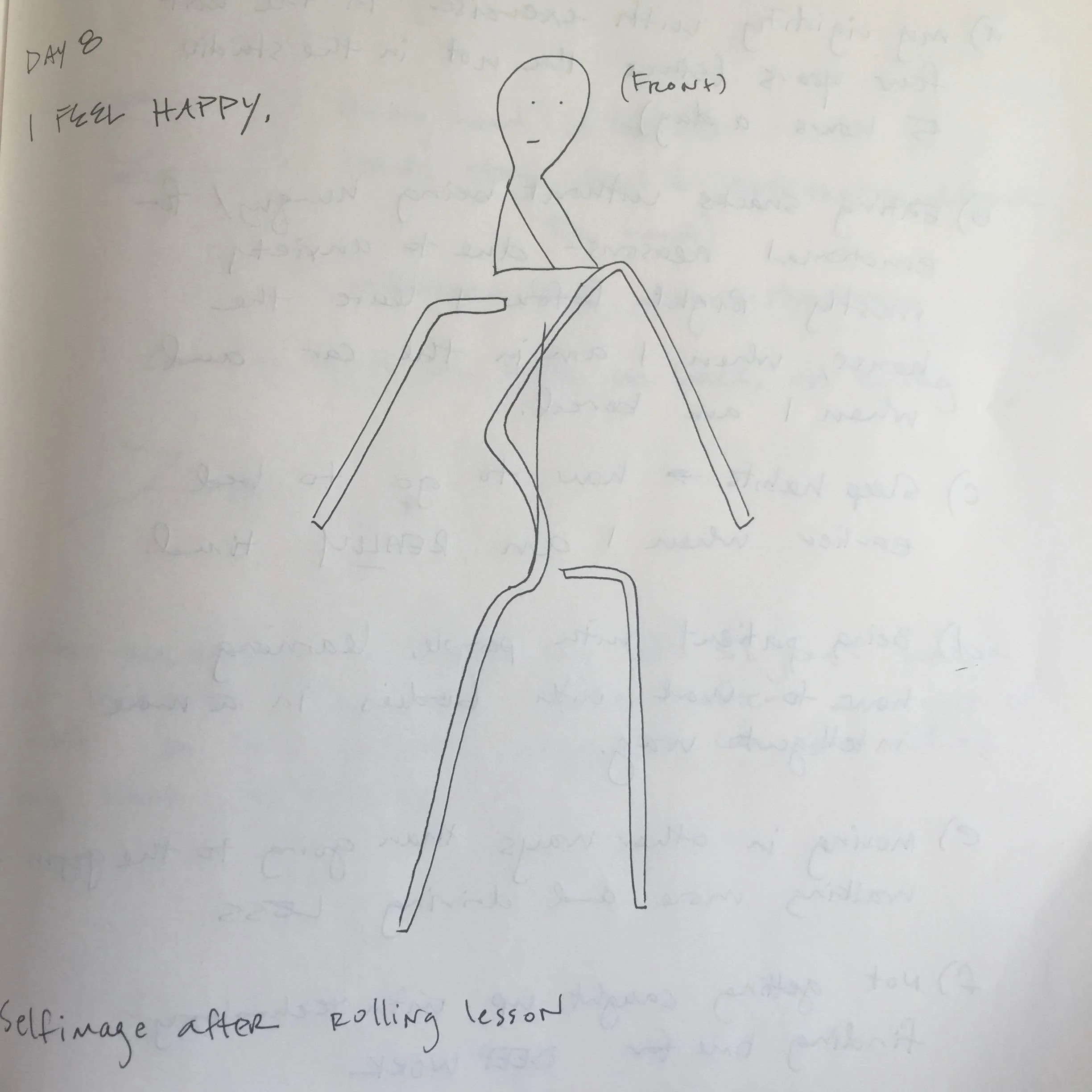 Sarah: This is a crazy moment I had when my middle line/stick figure felt all wonky and incredible lopsided. It was so clear in my imagination and felt sense.