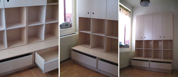 THE DRAWER FRONTS ARE SHORTER SO YOU CAN SEE WHAT IS INSIDE OF THEM