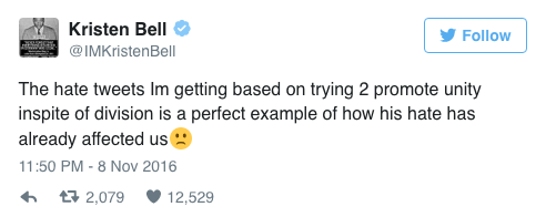 Twitter, @IMKristenBell