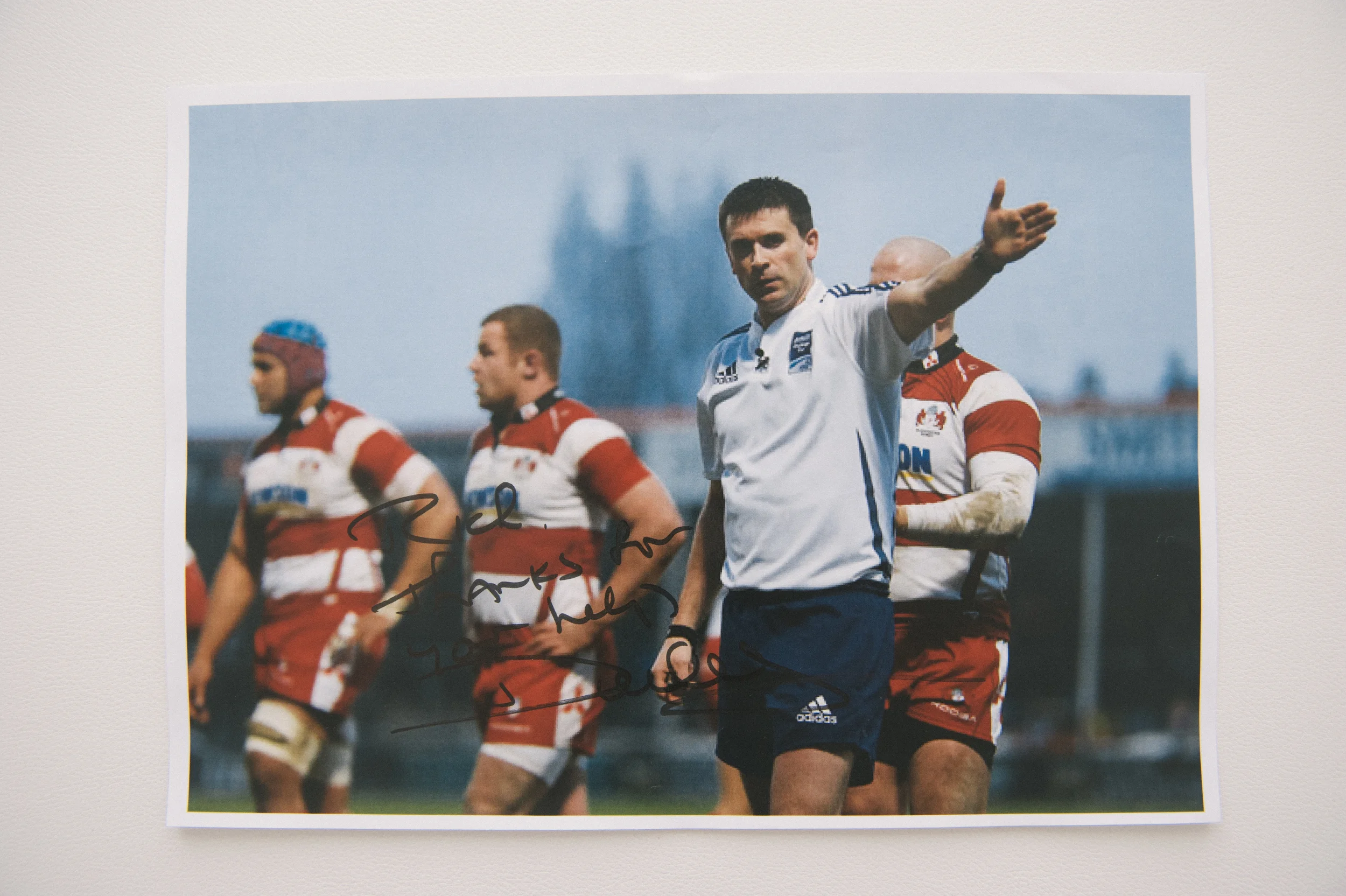 International Rugby Referee, Dudley Phillips, 'Rich, thanks for your help, Dudley'
