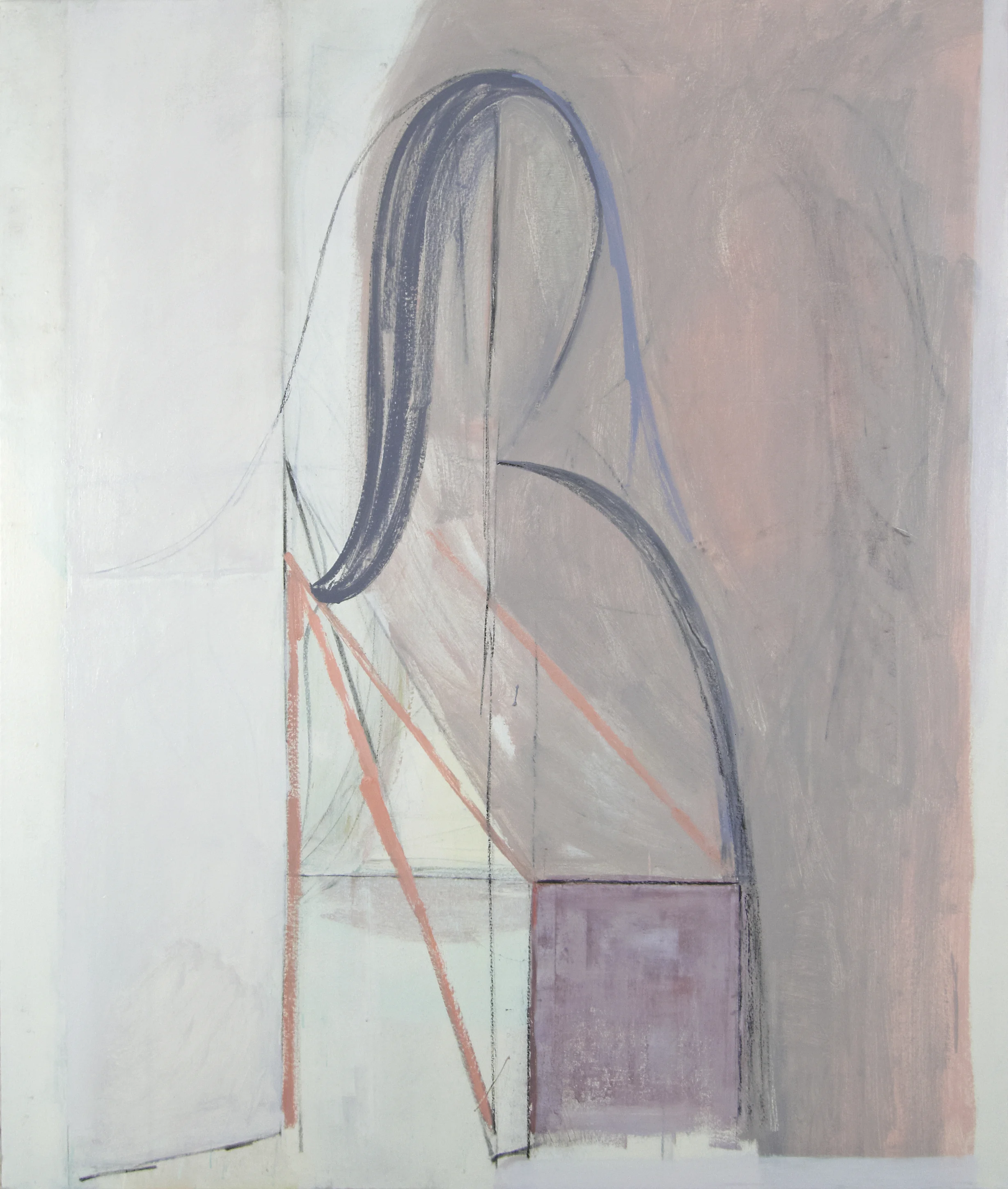 The Lesson , 2017, oil & charcoal on canvas, 132 x 111.8 cm / 52 x 44 in
