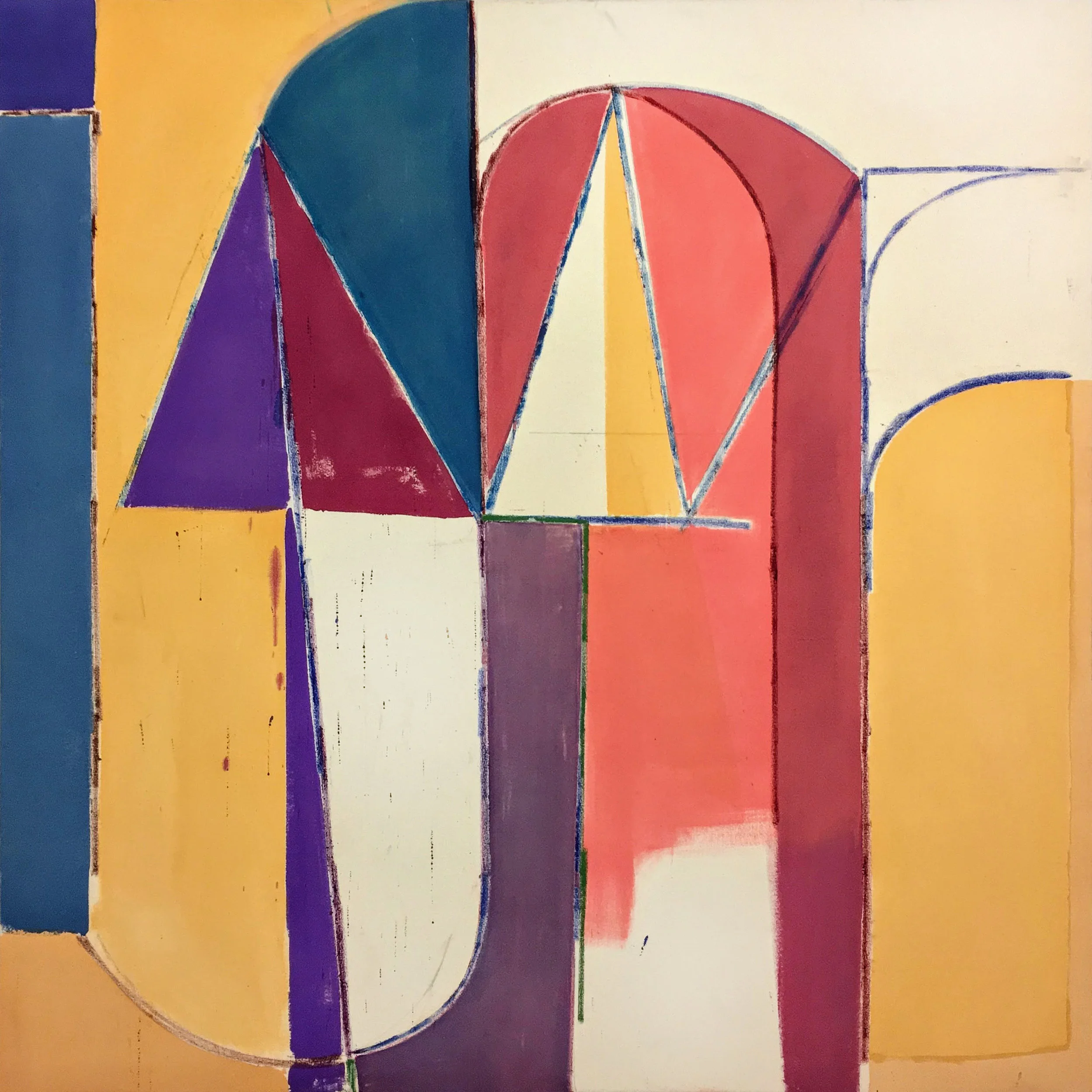 Mexican Motif , 2018, acrylic and oil stick on canvas, 152.5 x 152.5 cm / 60 x 60 in