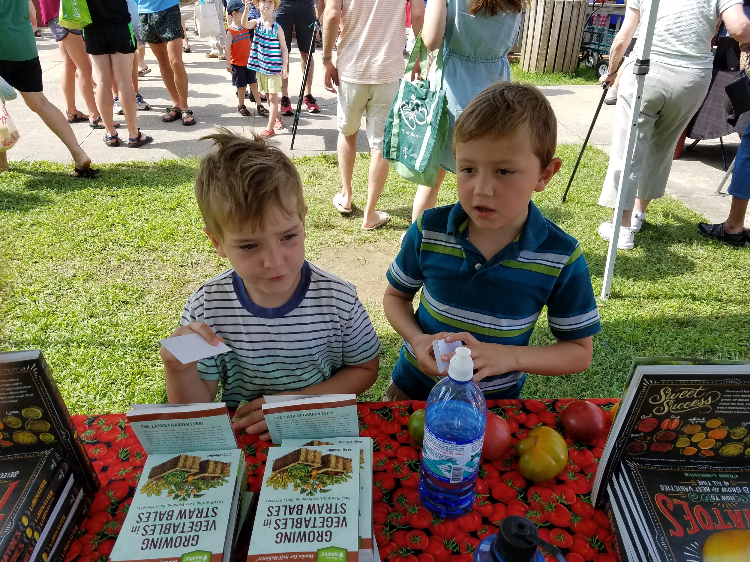 Aiden and Aaron - best book selling helpers ever!
