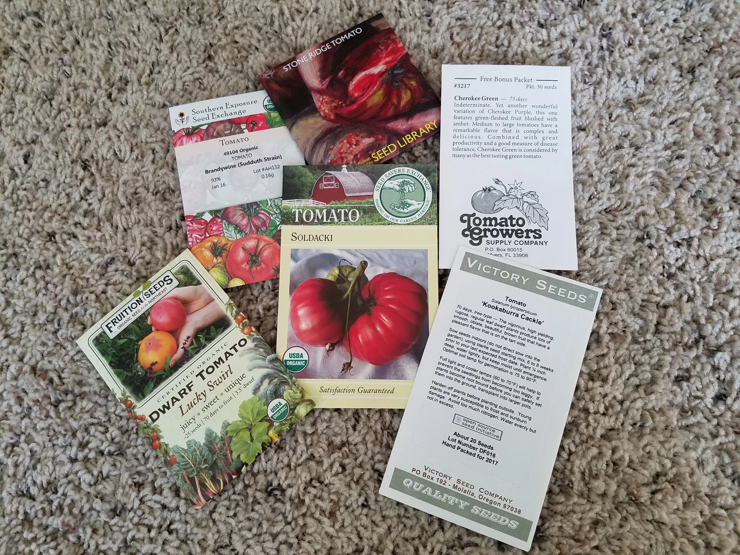 Sampling of seeds ready for handing out at my 2018 events, thanks to the generosity and support of some of my favorite companies.