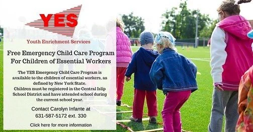 Yes Update: Free childcare for essential workers with children who attend Central Islip School District. #Yesnewsli