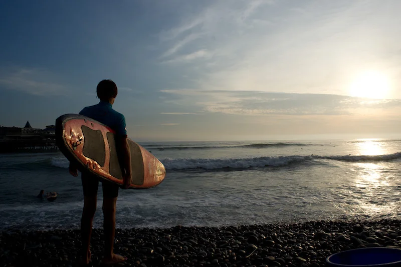 Surfing in Lima