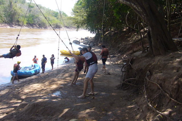 Tarapoto Adventure Excursions - River Beach with 'Tarzan Rope'.JPG