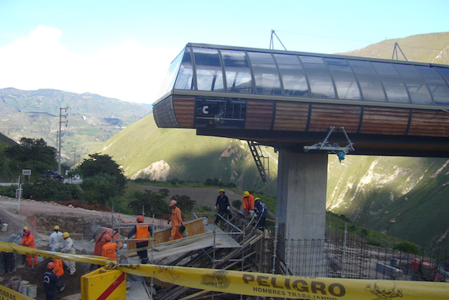 Kuelap Cable Car - Building at Tingo Nuevo.JPG