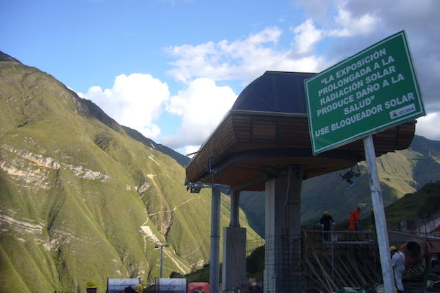 Kuelap Cable Car - Lower Station Looking up.JPG