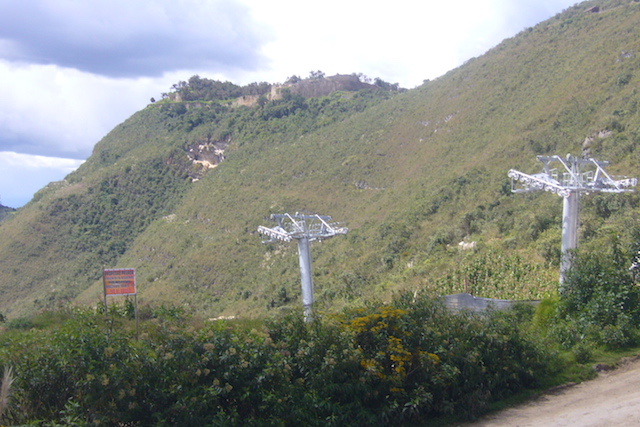 Kuelap Cable Car & Ruins from Entrance.JPG