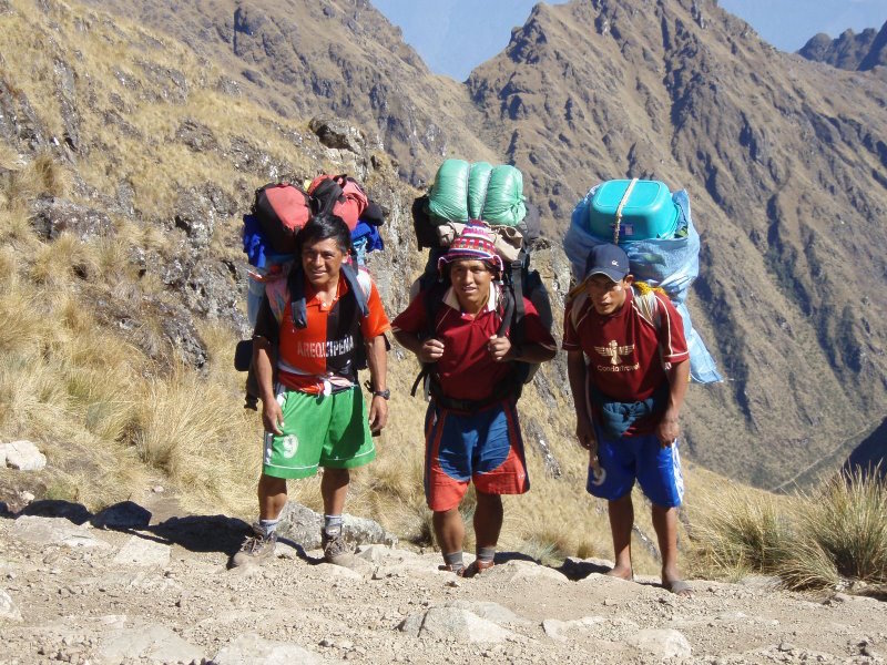 Inca Trail Extension - Kitchen Staff on the move.JPG
