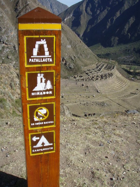 Inca Trail Extension - Patallacta & Signpost.JPG