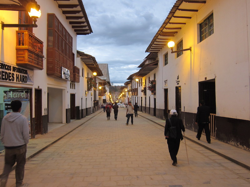 Chachapoyas, Amazonas - Jiron Amazonas at Dusk.jpg