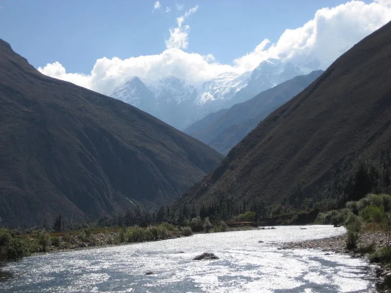 A calm section on the Urubamba River, near Ollantaytambo.