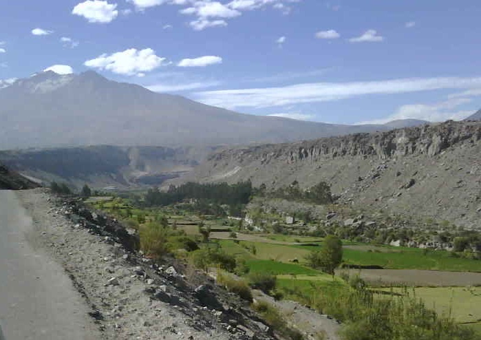 Chilina Valley with Chachani in background.