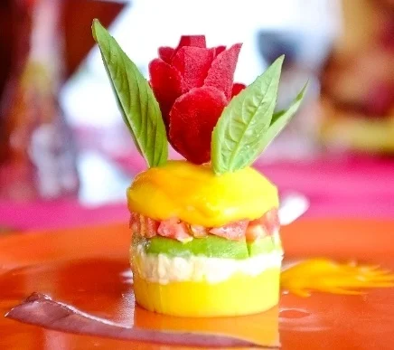 Causa rellena on board the Delfin II Amazon cruise.