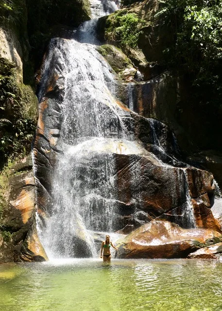 Taking a dip at Pucayaquillo Waterfall, Tarapoto.