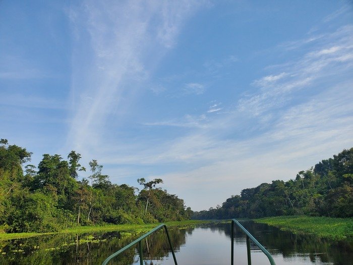 Collins & Alvarez - Muyuna Amazon Lodge, Loreto - View of Yanayacu River from motorboat.jpg