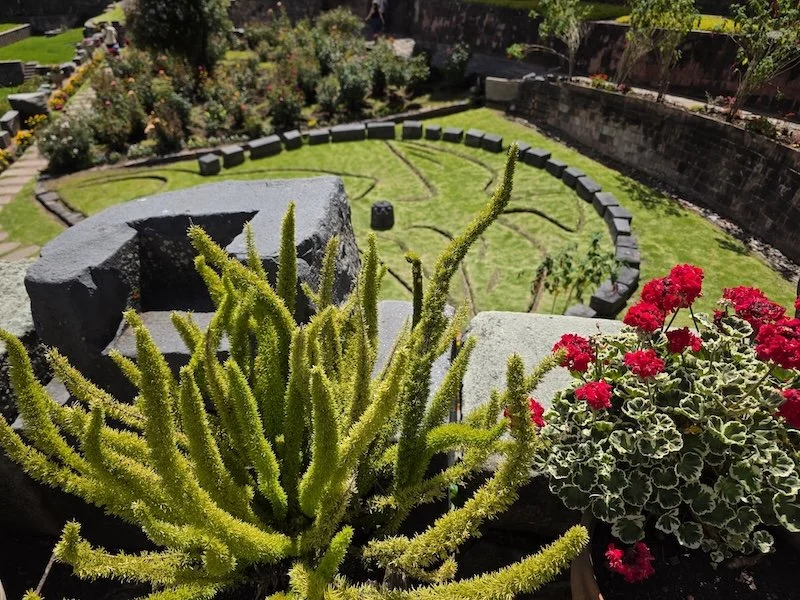 Gujral x 2 - Titicaca, Puno & Cusco - Gardens below Korikancha, Avenida del Sol.jpg