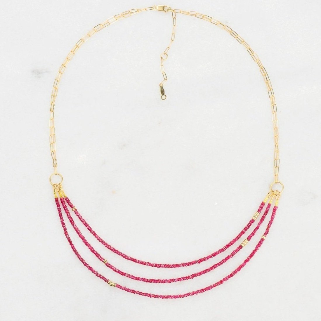 Triple Layered Tiny Ruby and Yellow 