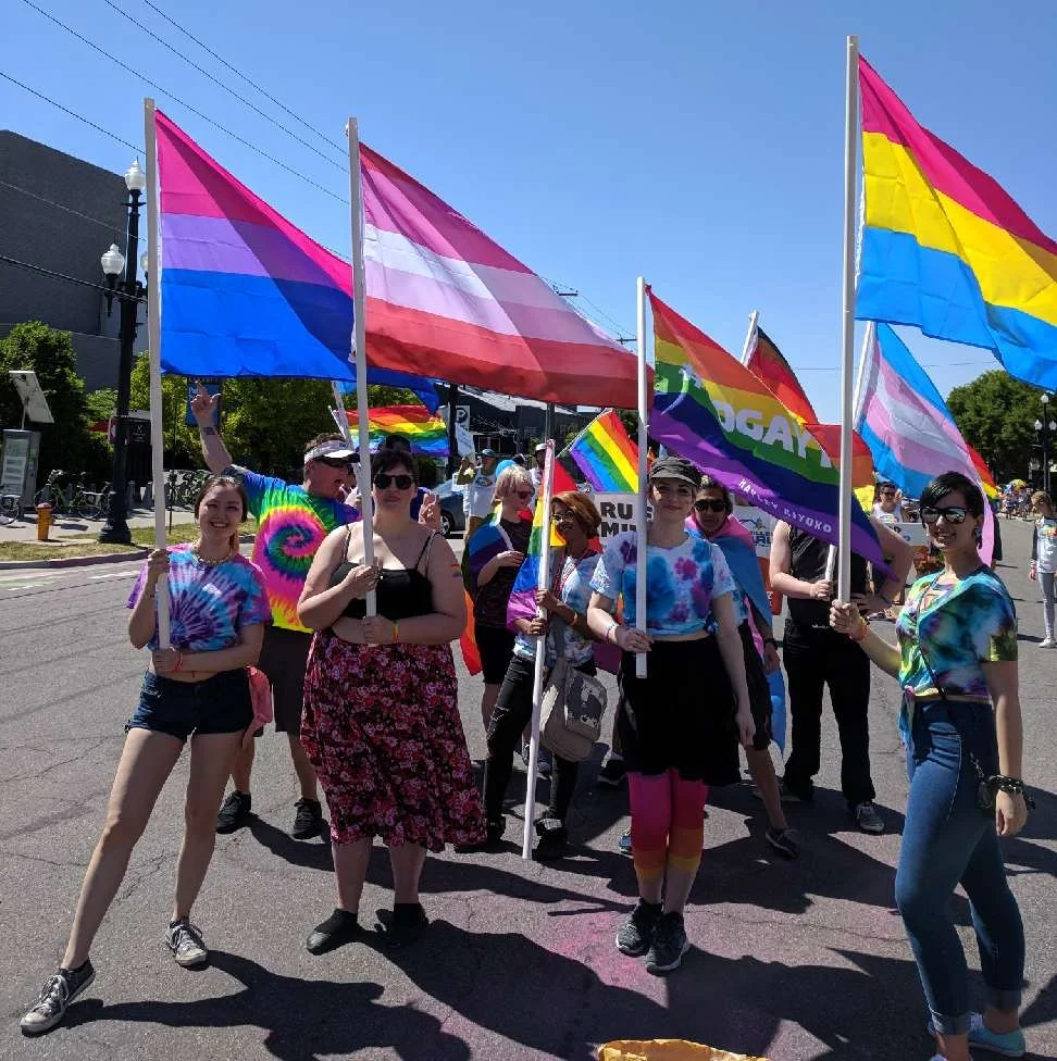 Students and members of the Spectrum club marched in Salt Lake City’s annual Pride Parade.