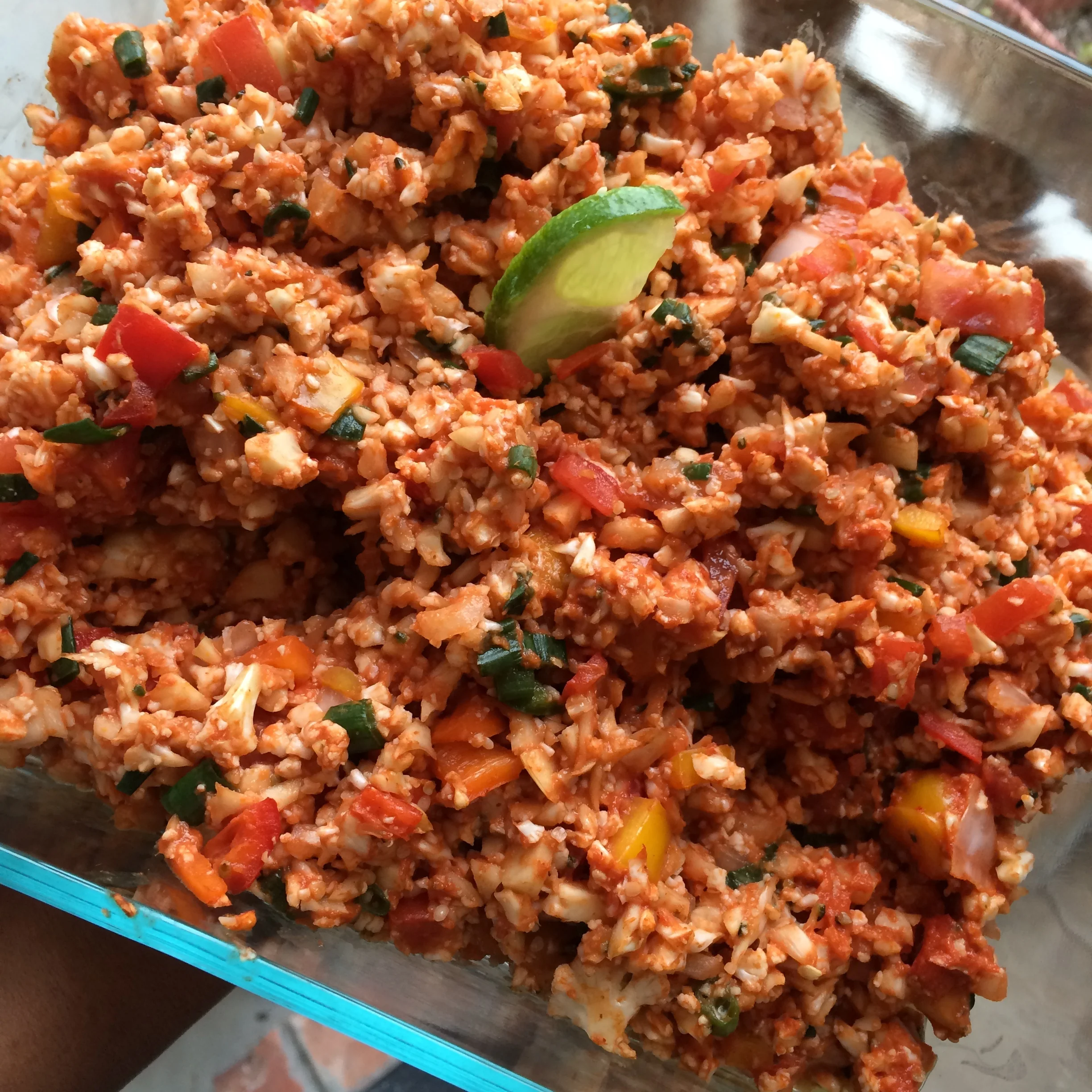 Spanish Style Cauliflower Rice {Raw, Vegan}