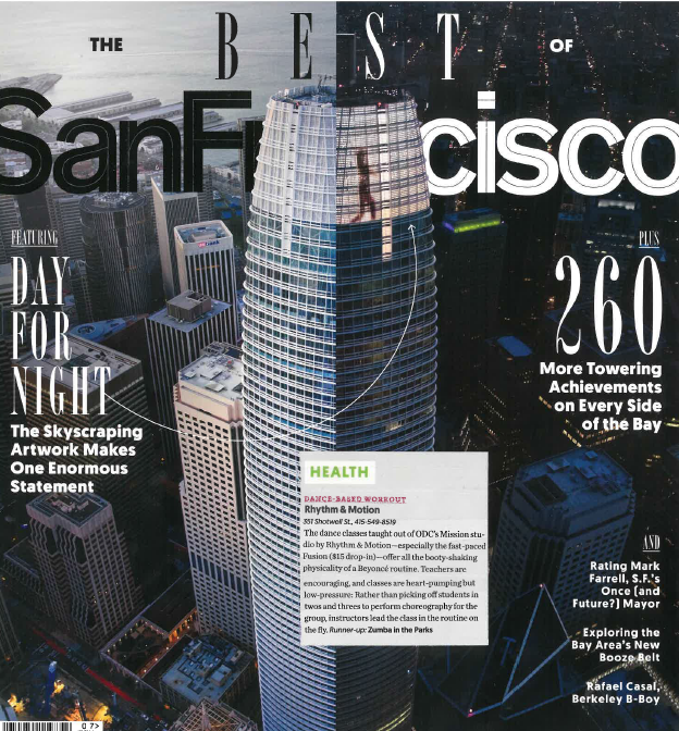 San Francisco Magazine, July 2018 WINNER, Best of SF: Best Dance-based Workout Read more